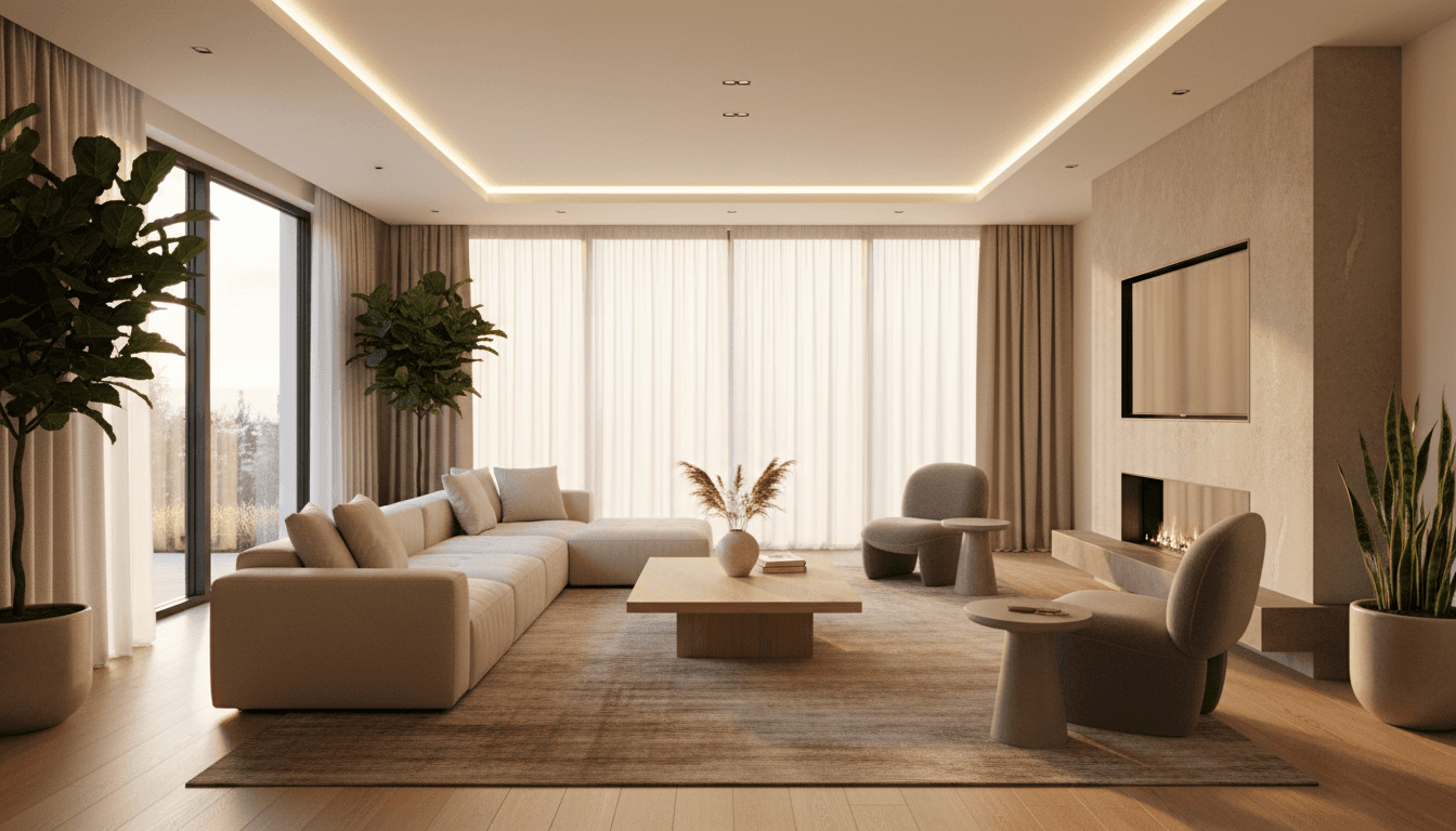 Modern new home interior with natural light
