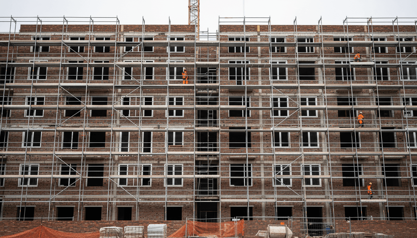construction site with clear blue sky
